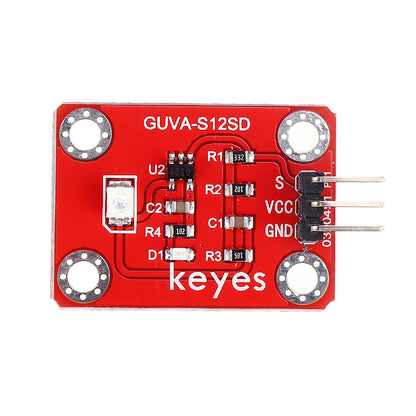 Keyes Brick GUVA-S12SD 3528 Ultraviolet Sensor(Pad hole) with Pin Header Module Analog Signal 240-370nm