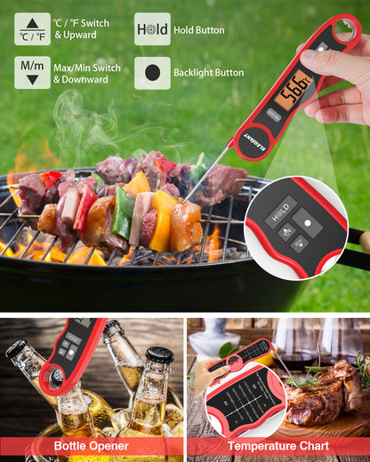 ELEGIANT Meat Thermometer Kitchen Cooking Thermometer Food Thermometer Digital Instant Read Thermometer Barbecue Thermometer Best for Meat Milk Turkey Oil Candy Grill BBQ