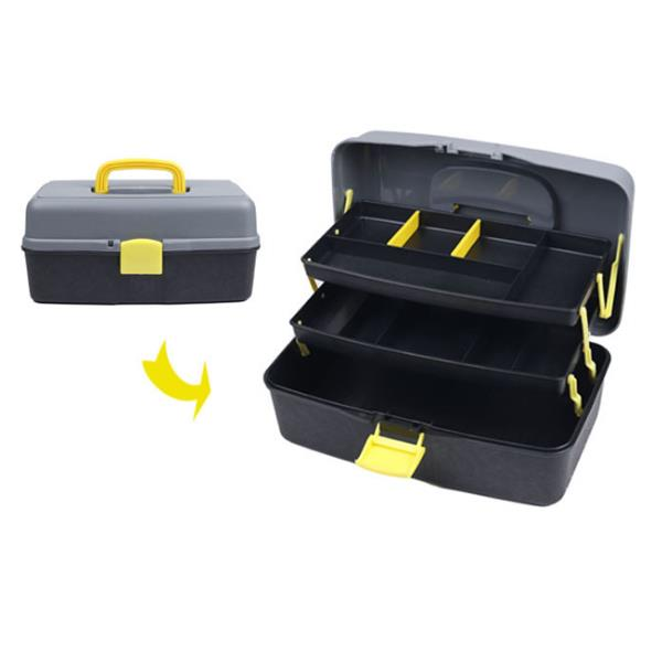 Plastic Painting Tool Box Three-layer Gouache Paint Box Black Painting