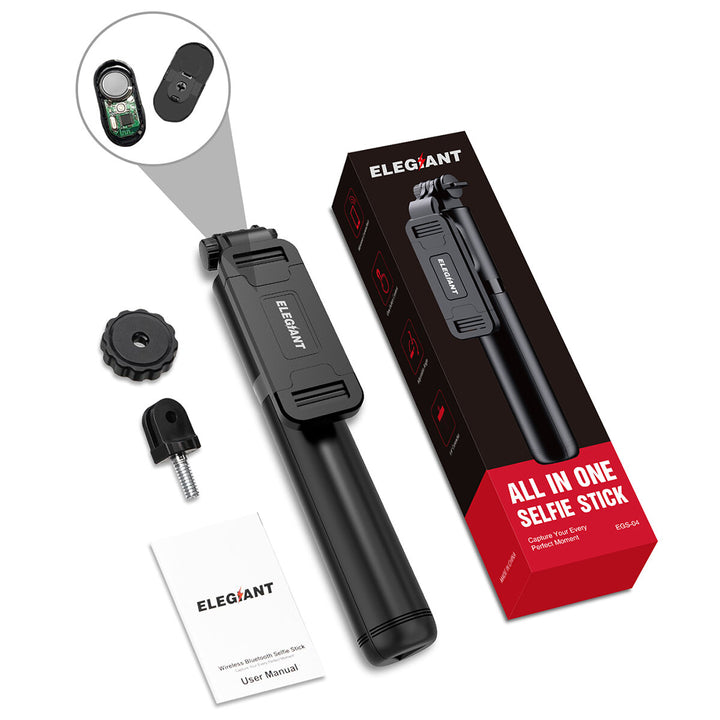 ELEGIANT EGS-04 Selfie Stick Bluetooth Mini Tripod Monopod Integrated Design Lightweight Wireless with Remote Control for Gopro DSLR Camera Mobile Phone