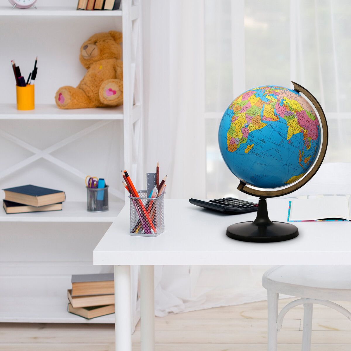 12.6inch World Globe Students Kid Teachers Geography Learning Home Outdoor Entertainment