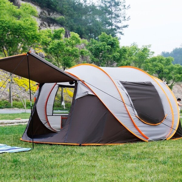 IPRee PopUp Tent for 5-8 Person 3 IN 1 Waterproof UV Resistance Large Family Camping Tent Sun Shelters Outdoor 3 Seconds Automatic Setup