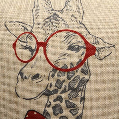 Christmas Cartoon Giraffe Deer Throw Pillow Case Home Sofa Car Cushion Cover