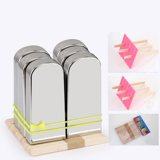 KC-ICE18 6 Pieces Set Stainless Steel Popsicle Mold Food Grade Ice Lolly Maker Summer Gifts