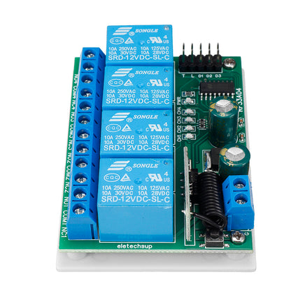 RF33A04 433M 4CH Security Remote Keyless Controller Rolling Code HCS301 Remote Key Transmitter DC 12V