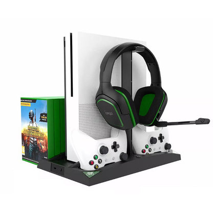 IPEGA 6-in-1 Vertical Stand Cooler Cooling Fan Dual Controller Charging Station for XBOX ONE/ XBOX ONE S/ XBOX ONE X