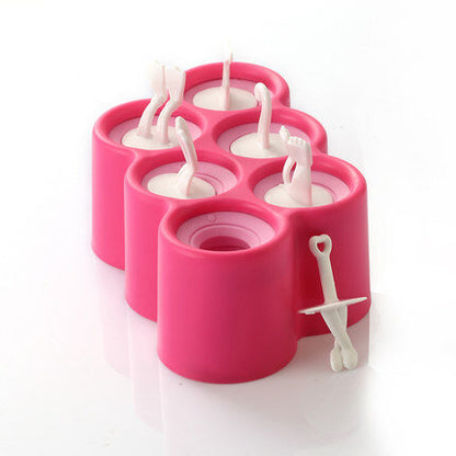 KC-IM12 6 Stickers Silicone Ice Pops Mold Ice Cream Ball Lolly Maker Popsicle Molds