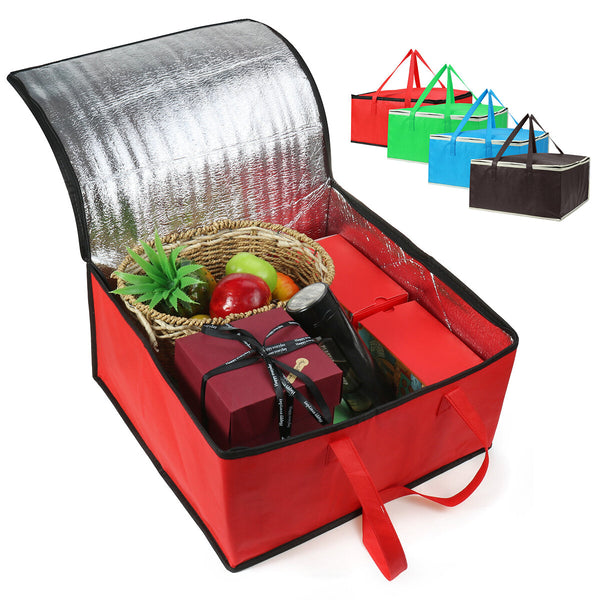 16" Insulated Bag Cooler Bag Insulation Folding BBQ Picnic Portable Ice Pack Food Thermal Bag Food Delivery Bag Pizza Camping Bag