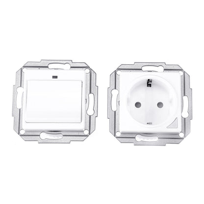 WiFi Smart Light Wall Switch Socket Outlet + 1 Gang Push Button Switch DE EU Smart Life Tuya Wireless Remote Control Work with Alexa Google Home