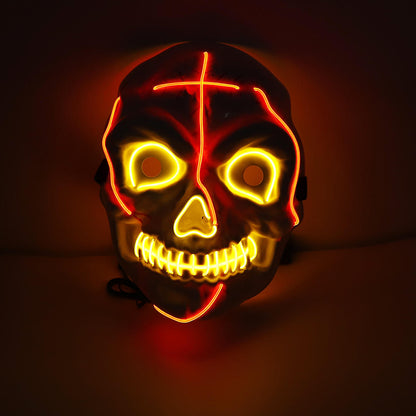 4-Modes Scary Mask Cosplay Led Costume Mask EL Wire Light Up for The Purge Movie