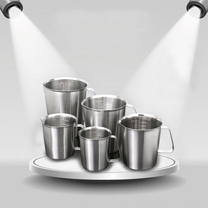 KC-MCup 18/10 Stainless Steel Measuring Cup Frothing Pitcher with Marking For Milk Froth