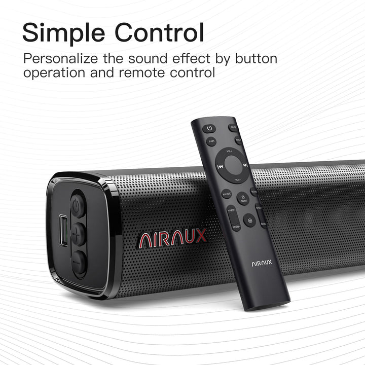 AirAux AA-SAR1 60W bluetooth V5.0 Soundbar TV Bar Powerful Bass DSP Stereo HDMI Optical AUX Speaker Home Theater