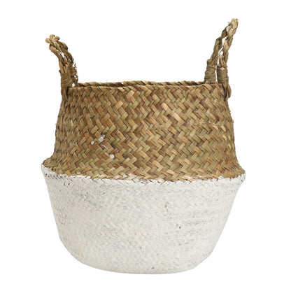 5PCS Mat Grass Belly Basket Storage Plant Pot Foldable Laundry Bag Room Decorative Flower Pot