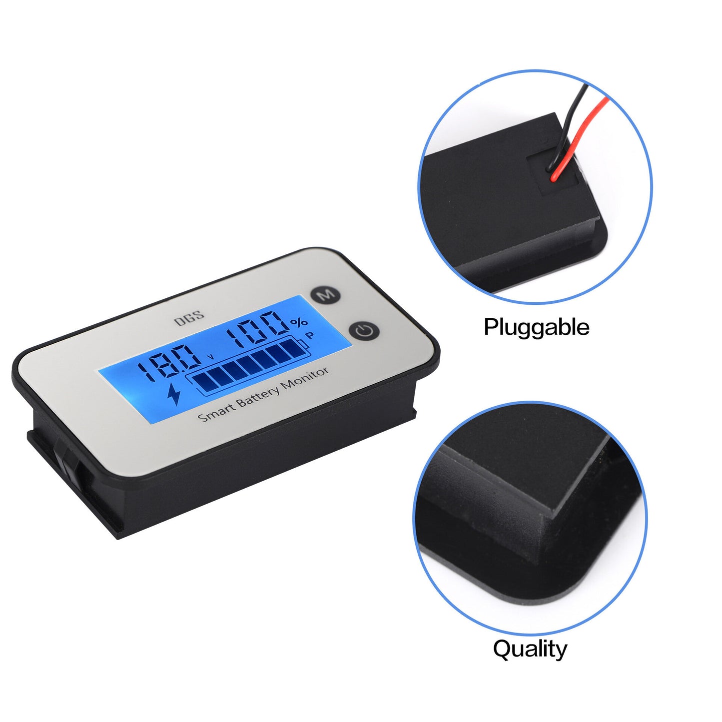 IPX7 Waterproof Battery Voltage Percentage Lead-acid Ternary Iron Lithium Battery Display Tester 7-100V