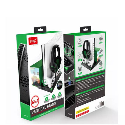 IPEGA 6-in-1 Vertical Stand Cooler Cooling Fan Dual Controller Charging Station for XBOX ONE/ XBOX ONE S/ XBOX ONE X