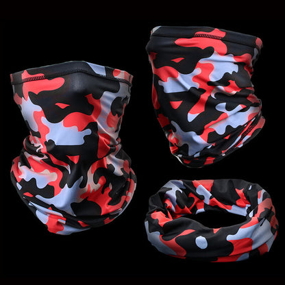 3D Print Ear Covering Face Mask Dustproof Riding Scarf Ice Silk  Fishing Sunproof Breathable