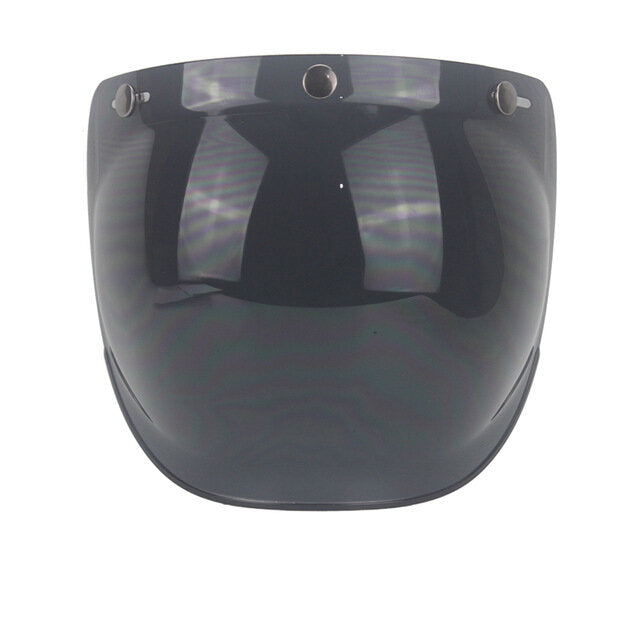 CYCYLEGEAR Bubble Shield Helmet Lens For Half Retro Flying Helmet Tri-buckle Lens With Black Frame