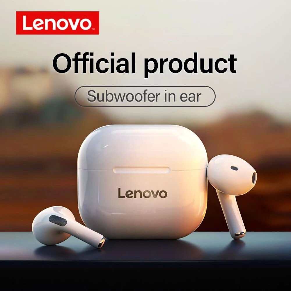 Lenovo LP40 TWS bluetooth 5.0 Earphone Wireless Earbuds HiFi Stereo Bass Dual Diaphragm Type-C IP54 Waterproof Sport Headphone with Mic