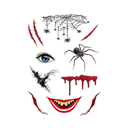 Halloween Tattoo Stickers Scary Halloween Temporary Face Tattoos Terror Wall Sticker Halloween Festival Descoration