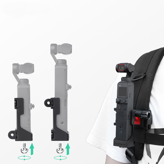 Sunnylife Foldable Adapter Base for DJI OSMO Pocket 2 Dual Hook Adapter Mount Connecting Backpack Clamp Bicycle Clip