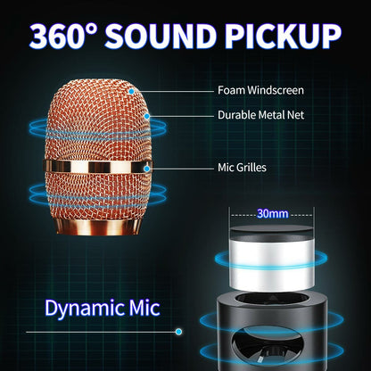 Bakeey D03 Wireless Microphone bluetooth Speaker HIFI TF Card AUX-In Luminous 2600mAh Music Player Recorder for K Songs Karaoke KTV Singing