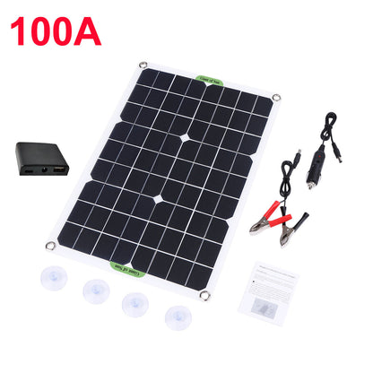 12V 50W Protable Solar Panel Kit 2 USB Port Monocrystalline Module Solar Battery Charger