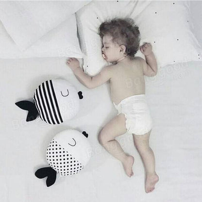 Cute Dot Stripe Kiss Fish Throw Pillow Cotton Cloth Sofa Car Bedding Cushion Home Decoration