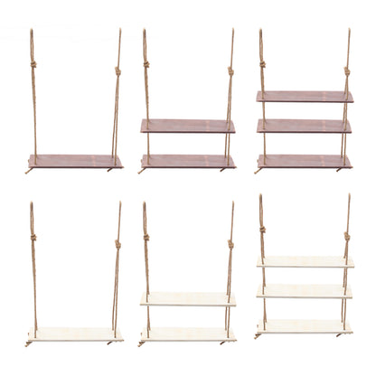 3 Tier Wood Wall Mount Shelf Stand Storage Book Shelves Display Rack Shelving Bracket Bathroom