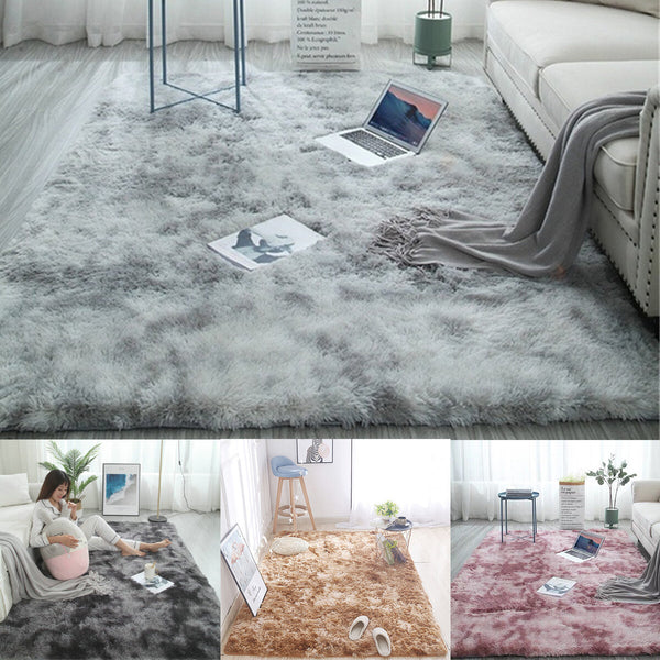 160x230CM Tie-dye Fluffy Rug Non-slip Dirtproof Anti-fouling Rectangular Carpet For Living Room Sturdy Bedroom
