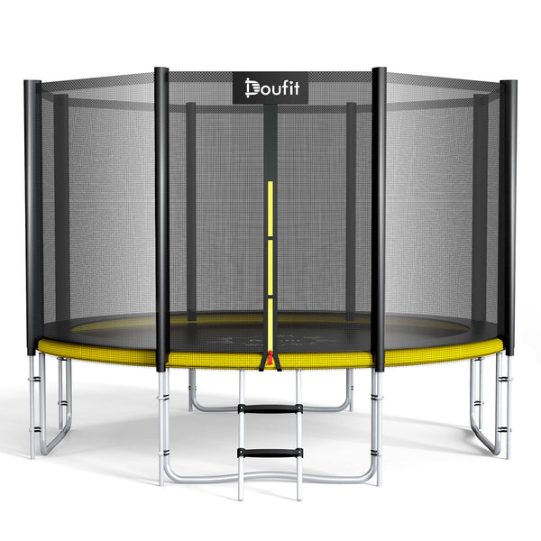 Doufit TR-07 366cm 12FT Trampoline 200kg Capacity with Safety Enclosure Net Outdoor Durable Recreational Trampolines for Kids with CE Approved and Wind Stakes
