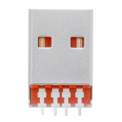 10PCS Positive And Negative Plug USB 4p Board End Male Sink Board SMT Double-Sided Plug Two Straight Pin Fixed Plug Board L=18mm Interface
