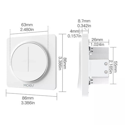 MoesHouse WiFi Smart Touch Light Dimmer Switch Touch Timer Brightness Memory Smart Life/Tuya APP Remote Control Work with Alexa Google