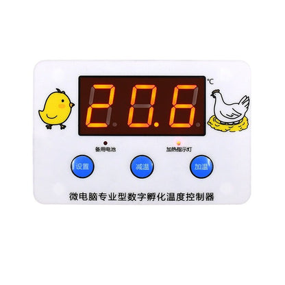 XH-W1320 DC 12/24V Professional Digital Display Incubation Thermostat Egg Hatching Temperature Control with Backup Power Supply