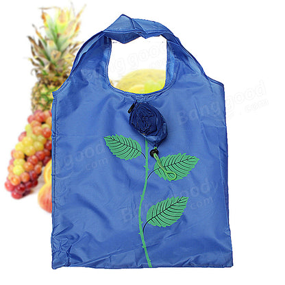 Rose Flowers Reusable Folding Shopping Bag Grocery Bags Tote