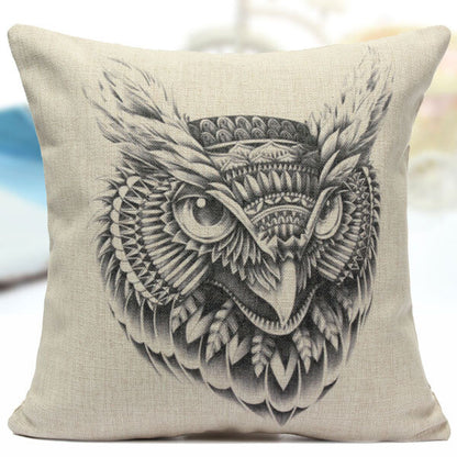 Cotton Linen Animal Pattern Throw Pillow Case Sofa Bed Cushion Cover