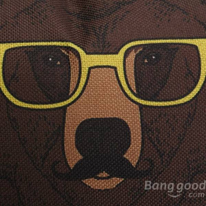Cartoon Dog Cotton Linen Pillow Case Sofa Waist Throw Cushion Cover Home Decor