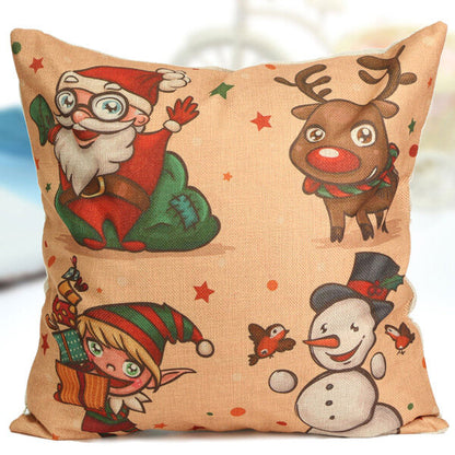 Cute Christmas Series Decorative Throw Pillow Case Square Sofa Office Cushion Cover