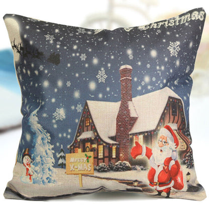 Cute Christmas Series Decorative Throw Pillow Case Square Sofa Office Cushion Cover