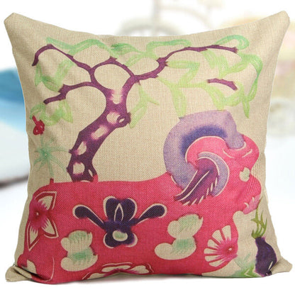 Personalized Printing Series Cotton Linen Pillow Case Home Sofa Office Square Cushion Cover