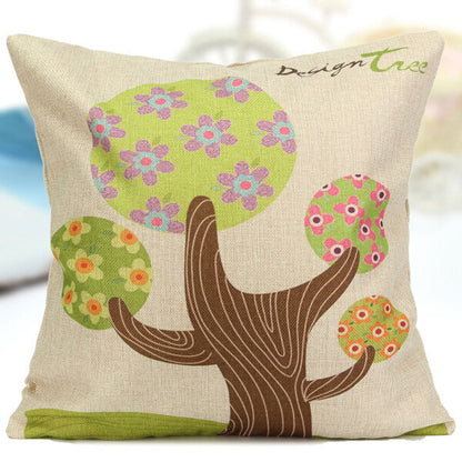 Personalized Printing Series Cotton Linen Pillow Case Home Sofa Office Square Cushion Cover