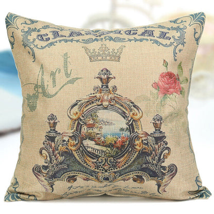 Personalized Printing Series Cotton Linen Pillow Case Home Sofa Office Square Cushion Cover