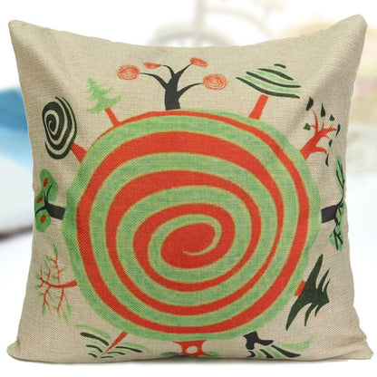Personalized Printing Series Cotton Linen Pillow Case Home Sofa Office Square Cushion Cover