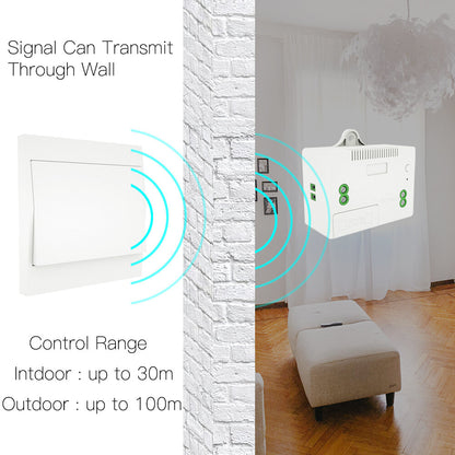 MoesHouse RF433 Wireless Switch No Battery Remote Control Wall Light Switch Self Powered No Wiring Needed Wall Panel Transmitter