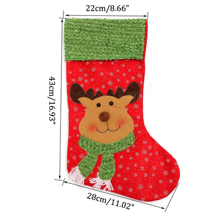 Christmas Santa Clau Snowman Elk Stockings Hanging Gift Bag Christmas Party Deocration