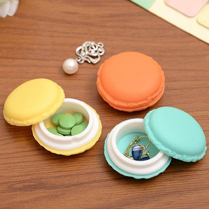 Cute Candy Color Macaron Mini  Birthday Gift Box Waterproof Storage Jewelry Rings Pill Box