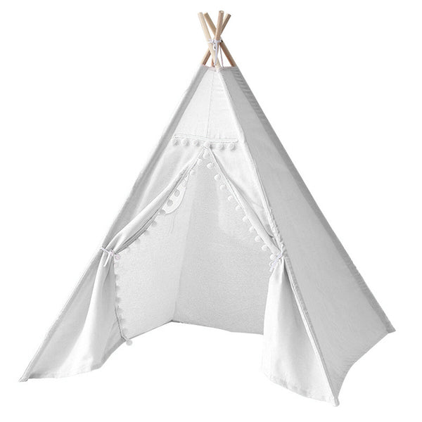 1.35M-1.8M Baby Tents Teepee Durable&Quality Cotton Canvas Triangle Tent Kids Playhouse Pretend Indoor/Outdoor Play Tent Decoration House Game Gift