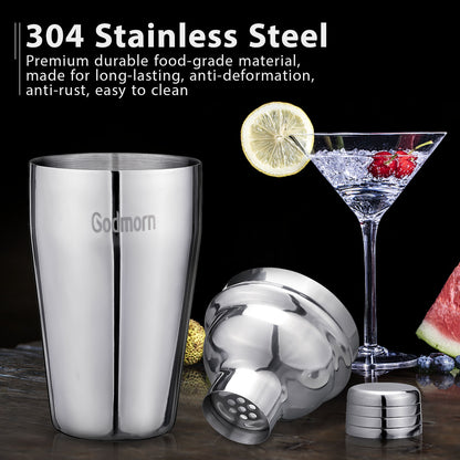 Cocktail Set Godmorn Stainless Steel Cocktail Shaker Set 14 Piece with Better Bamboo Stand