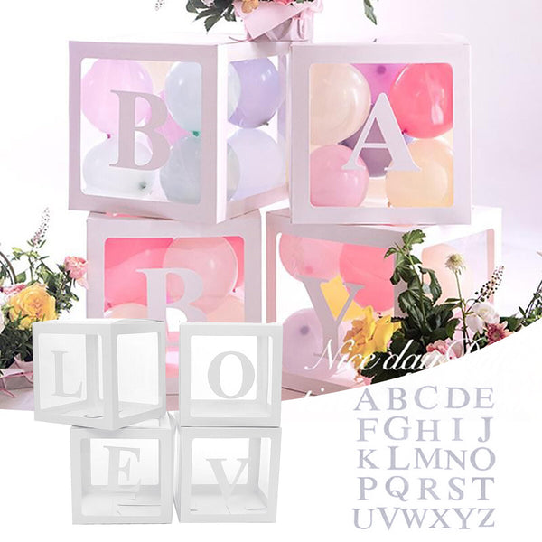 4PCS/Set DIY Transparent Box Latex Balloon for Boy Girl Baby Shower Wedding Birthday Party Decoration Backdrop
