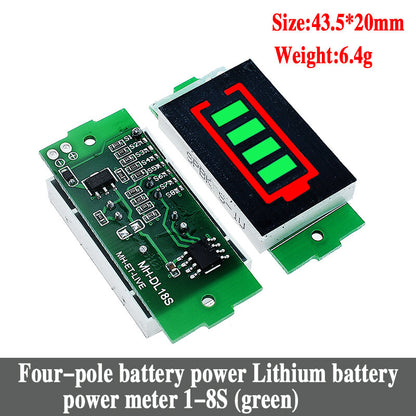 1S-8S Single 3.7V Lithium Battery Capacity Indicator Module 4.2V Blue Display Electric Vehicle Battery Power Tester Li-ion