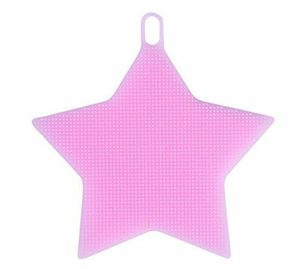 KC-SC41 Multi-function Star Shape Silicone Dish Cleaning Brush Scrubber Heat Resistant Coaster
